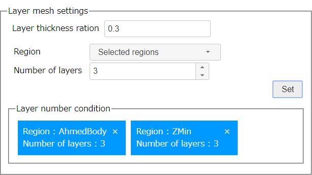 Layer mesh settings