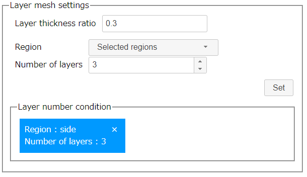 Layer mesh settings