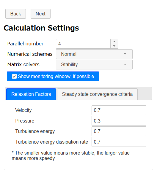 Calculation Settings