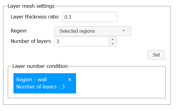 Layer mesh settings