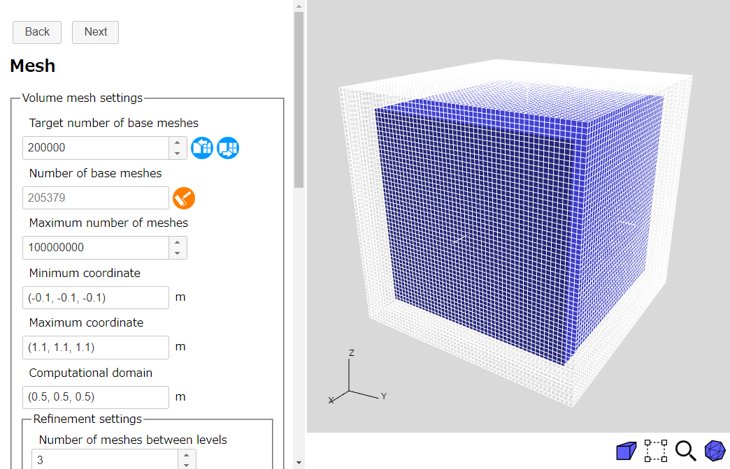 Target number of base meshes setting