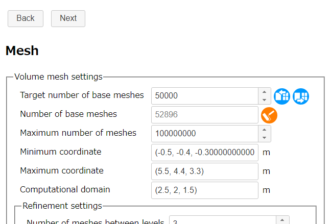 Setting target number of base meshes