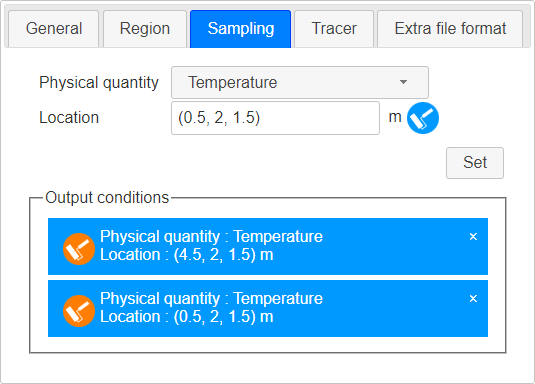 Sampling settings