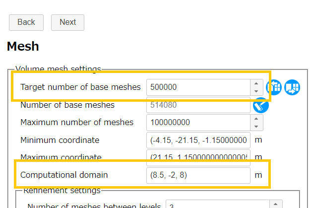 Base mesh settings