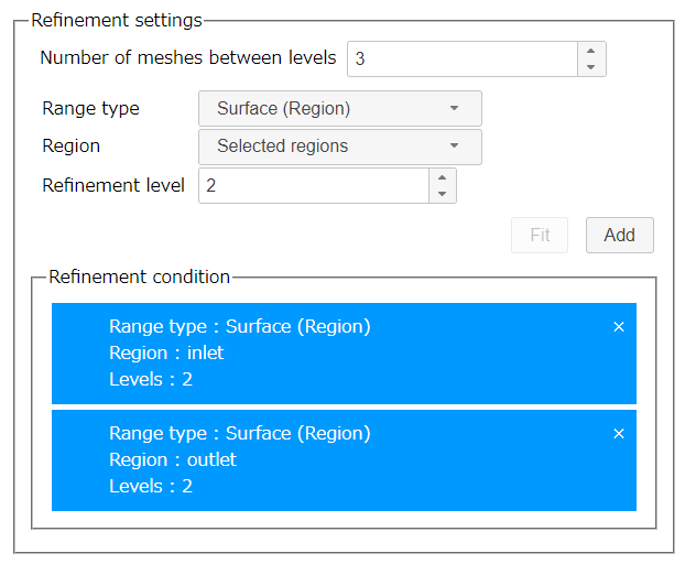 Refinement settings