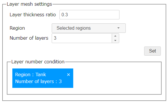 Layer mesh settings