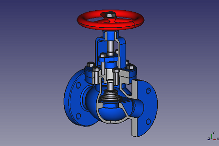 FreeCAD作図例（グローブバルブ）