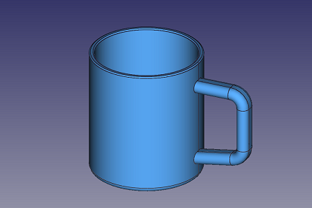FreeCAD作図例（マグカップ）